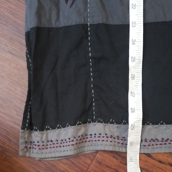 Gudrun Sjoden Floral Beaded Gray Cotton Tunic Size Medium Boho Chic Feminine - Picture 6 of 9